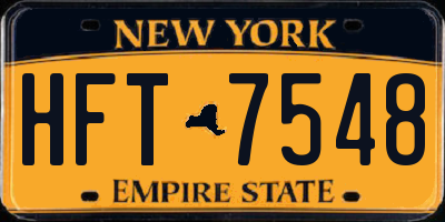 NY license plate HFT7548