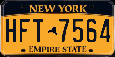 NY license plate HFT7564
