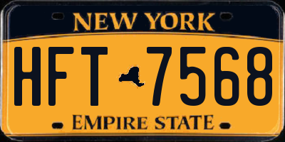 NY license plate HFT7568