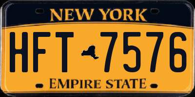 NY license plate HFT7576