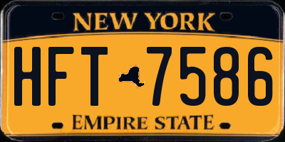 NY license plate HFT7586