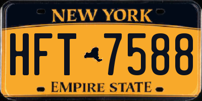 NY license plate HFT7588