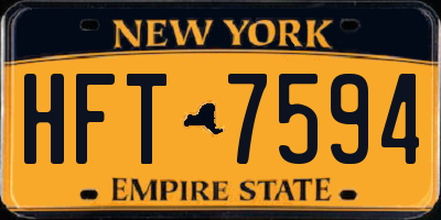 NY license plate HFT7594