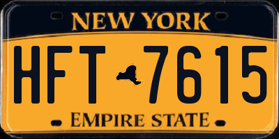 NY license plate HFT7615