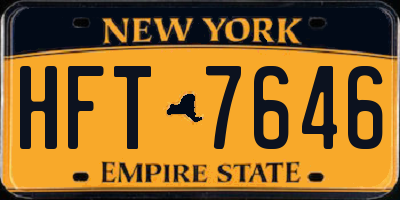 NY license plate HFT7646
