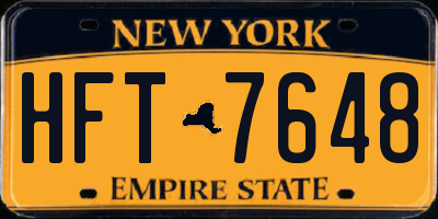 NY license plate HFT7648