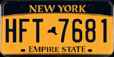 NY license plate HFT7681