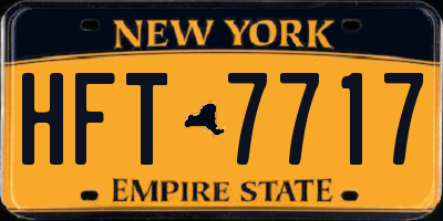NY license plate HFT7717