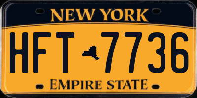 NY license plate HFT7736