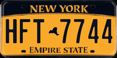 NY license plate HFT7744