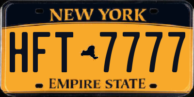 NY license plate HFT7777