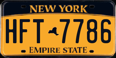 NY license plate HFT7786