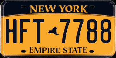 NY license plate HFT7788