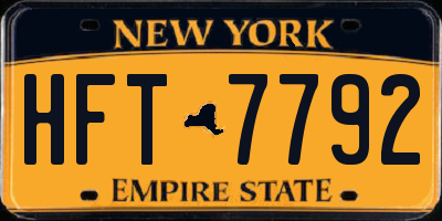 NY license plate HFT7792