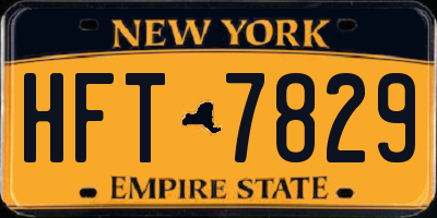 NY license plate HFT7829