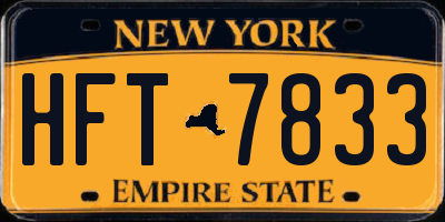 NY license plate HFT7833