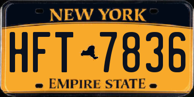 NY license plate HFT7836