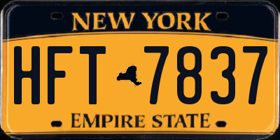 NY license plate HFT7837