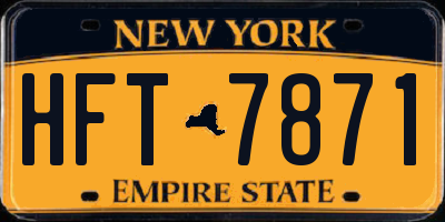 NY license plate HFT7871