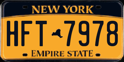 NY license plate HFT7978