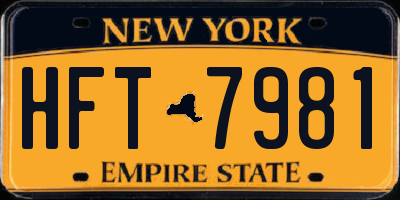 NY license plate HFT7981