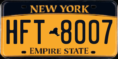 NY license plate HFT8007