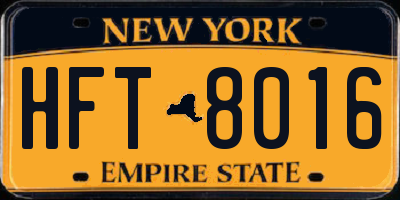 NY license plate HFT8016