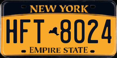 NY license plate HFT8024