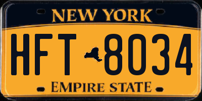 NY license plate HFT8034