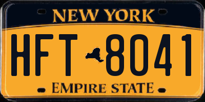 NY license plate HFT8041
