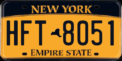 NY license plate HFT8051
