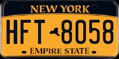 NY license plate HFT8058