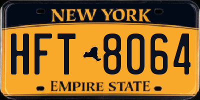 NY license plate HFT8064