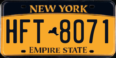 NY license plate HFT8071