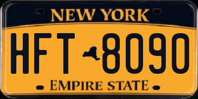 NY license plate HFT8090