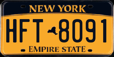 NY license plate HFT8091