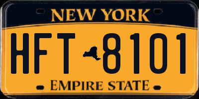 NY license plate HFT8101