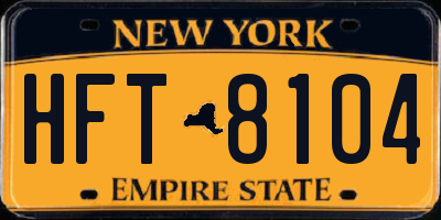 NY license plate HFT8104