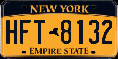 NY license plate HFT8132