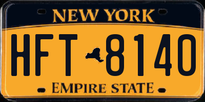 NY license plate HFT8140