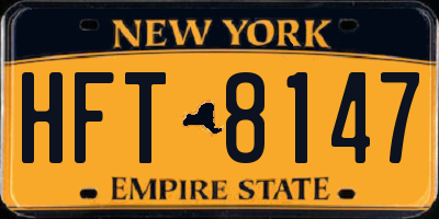 NY license plate HFT8147