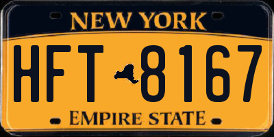NY license plate HFT8167