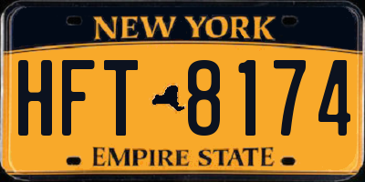 NY license plate HFT8174