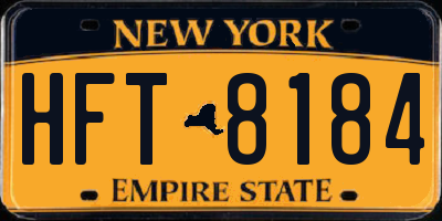 NY license plate HFT8184