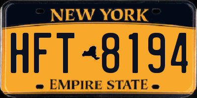 NY license plate HFT8194