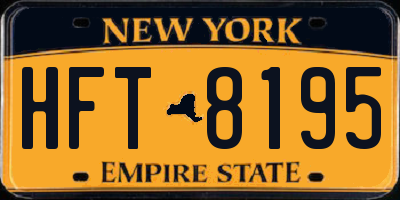 NY license plate HFT8195