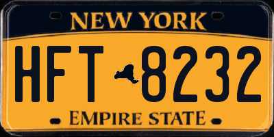 NY license plate HFT8232