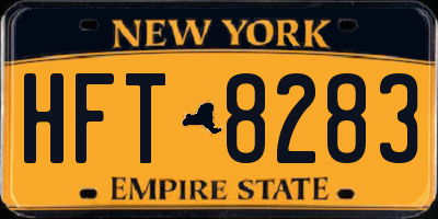 NY license plate HFT8283