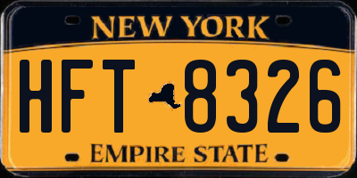 NY license plate HFT8326