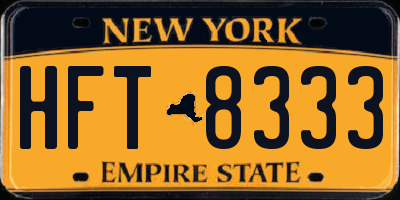NY license plate HFT8333